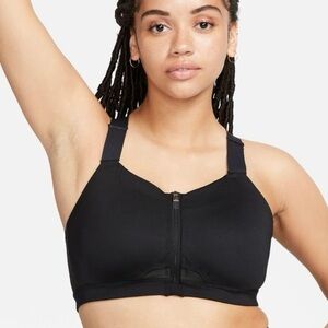 NIKE Dri-Fit Alpha Full Zip Sports Bra Black Size XXL